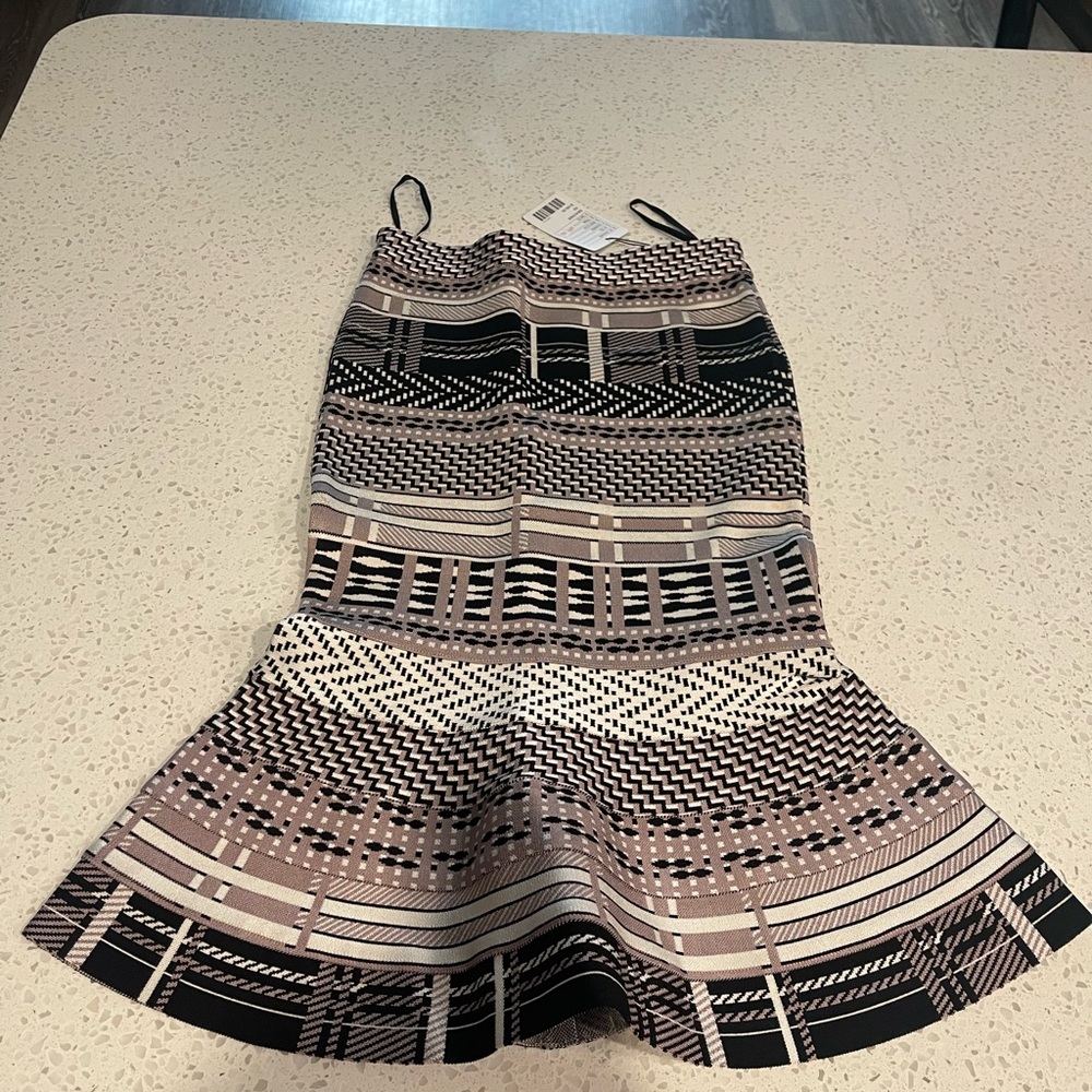 Anthropologie Eyedoll Peplum Skirt Geometric-Tribal Pattern Sz XS